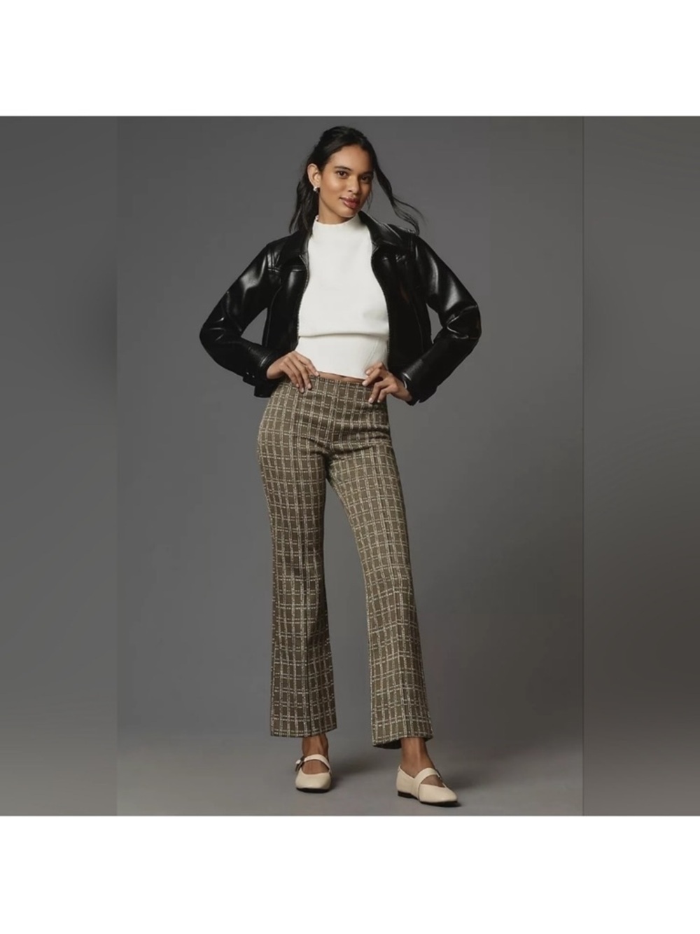 NWT Anthropologie The Margot Kick-Flare Cropped Pants by Maeve, Size XXS